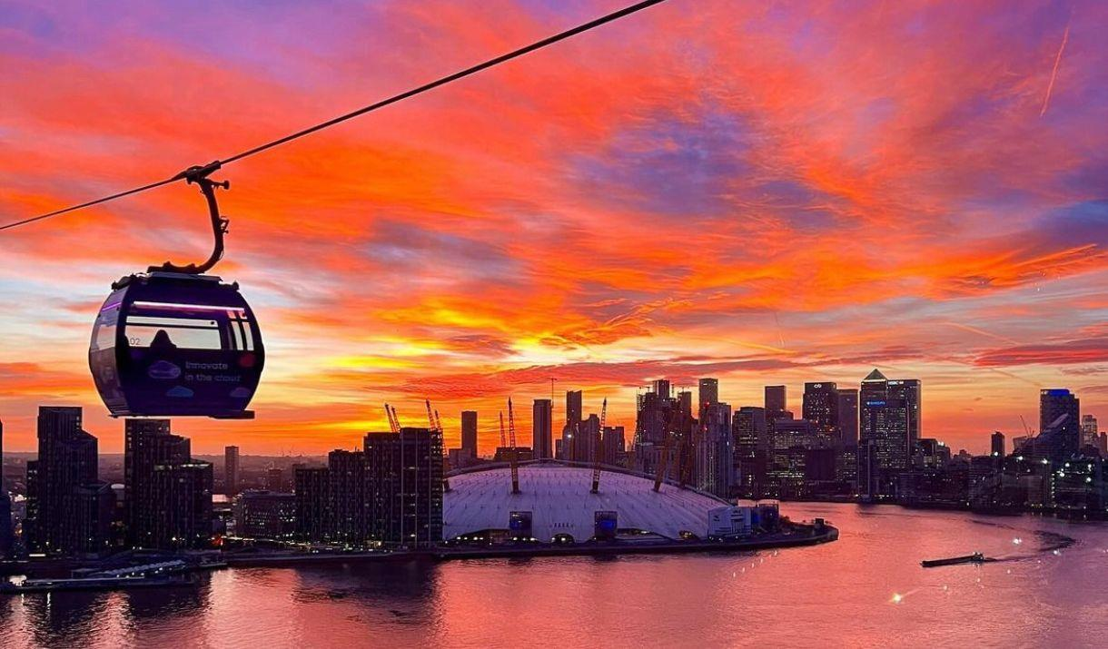 Unmissable - view of the IFS Cloud Cable Car at sunset